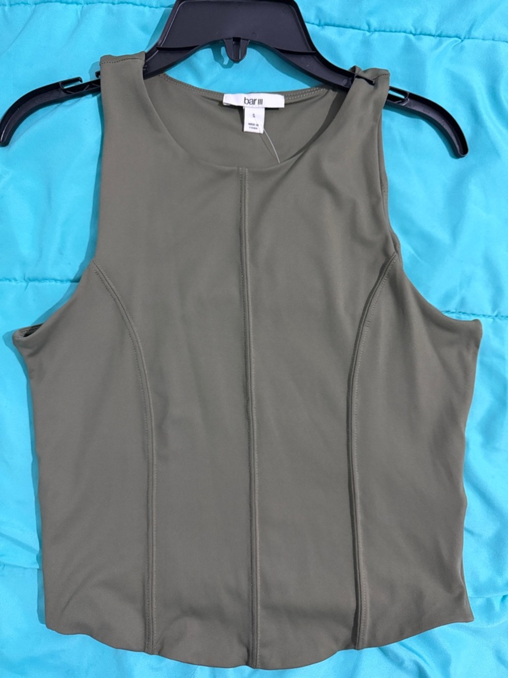 Bar III Olive Sleeveless Ponte Tank